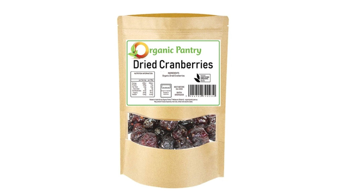 Organic Pantry Dried Cranberries (Apple Juice Infused) 150g Press
