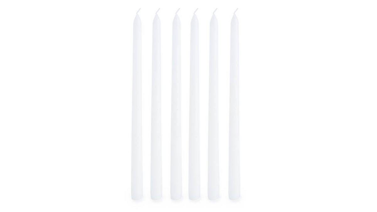 Keri Taper WHITE Dinner Candles 6pk Press & Grocers Co.