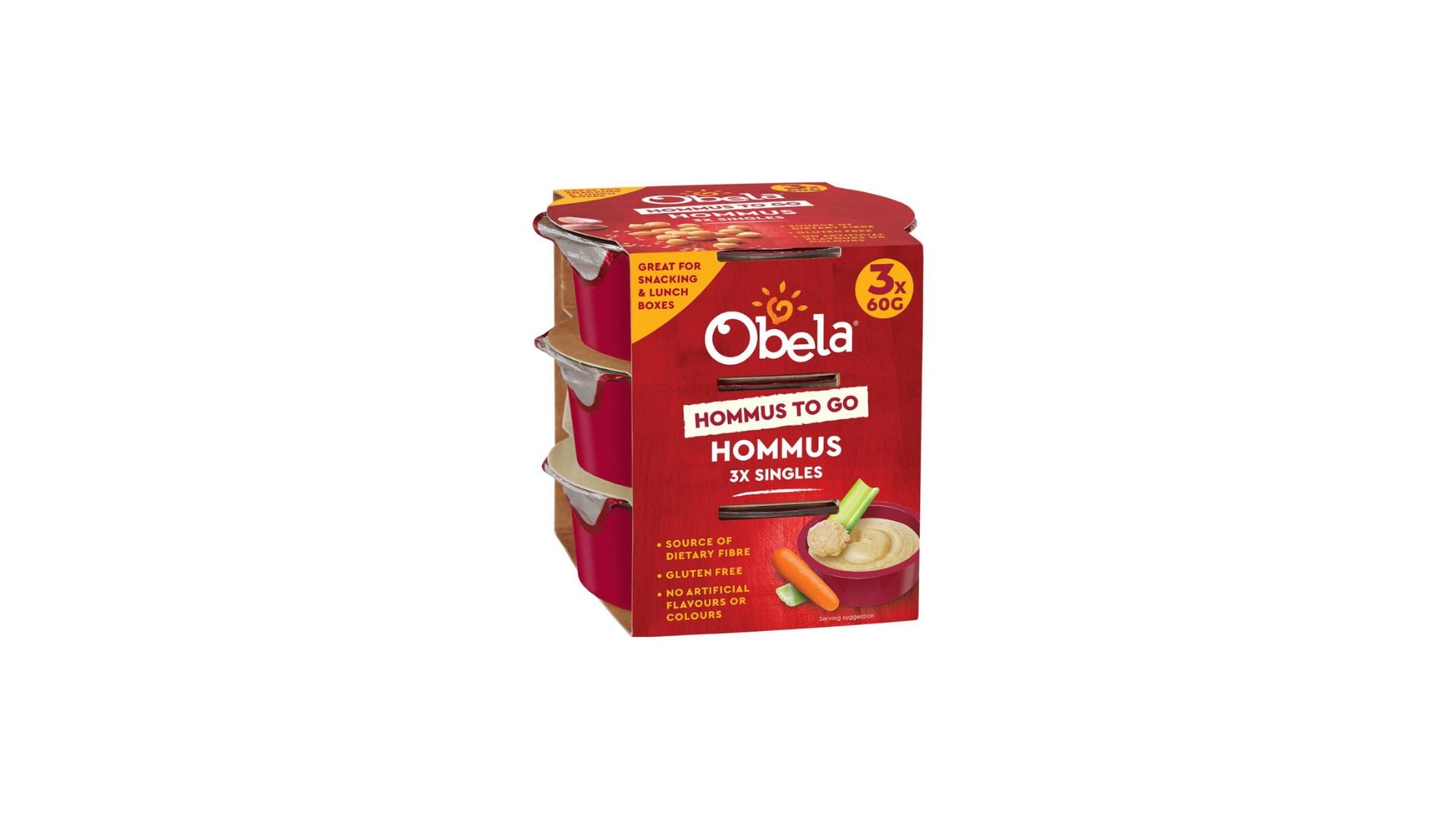 Obela Dip Hommus Smooth Classic Singles 3X60gm