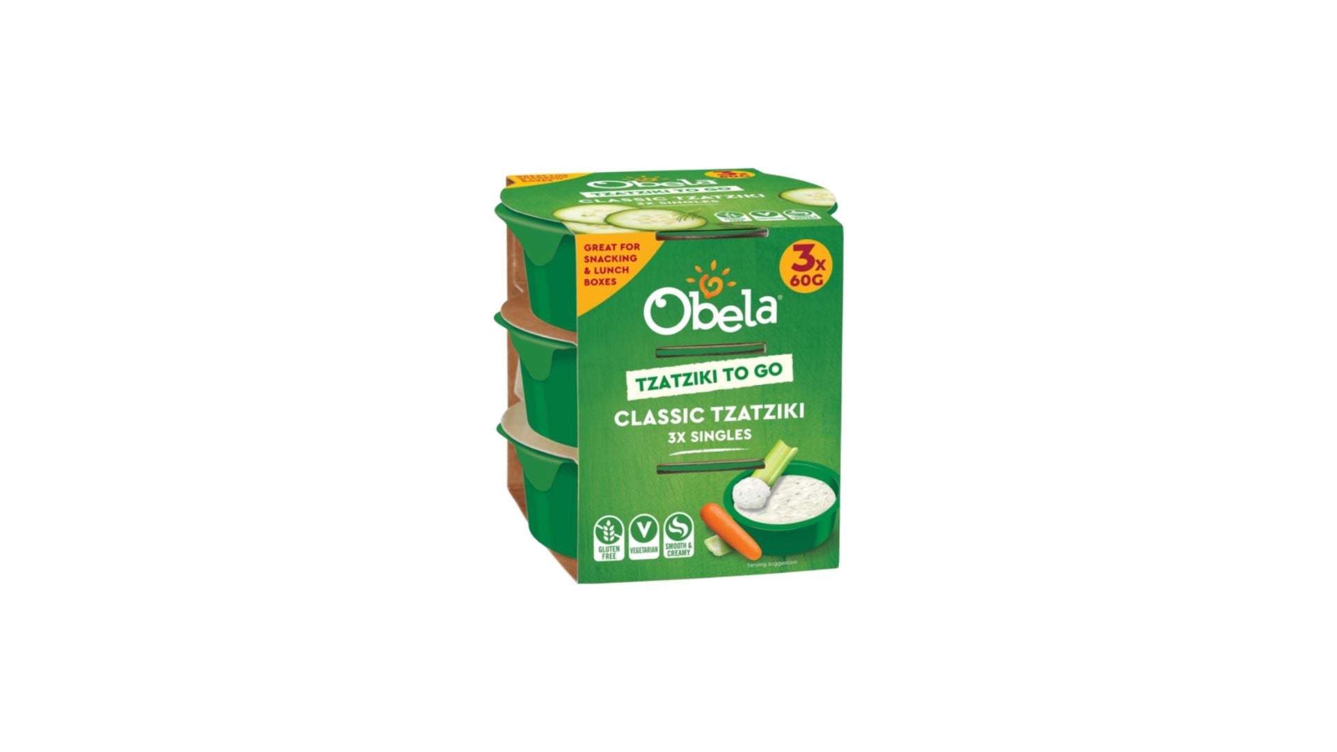 Obela Dip Classic Tzatziki Singles 3x60gm