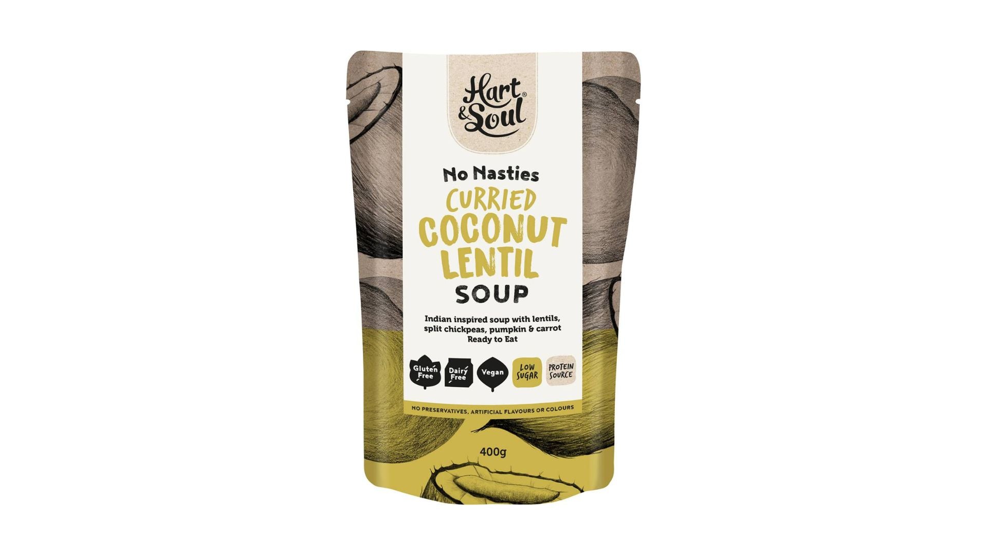 Hart & Soul Soup Coconut & Lentil Pouch 400g