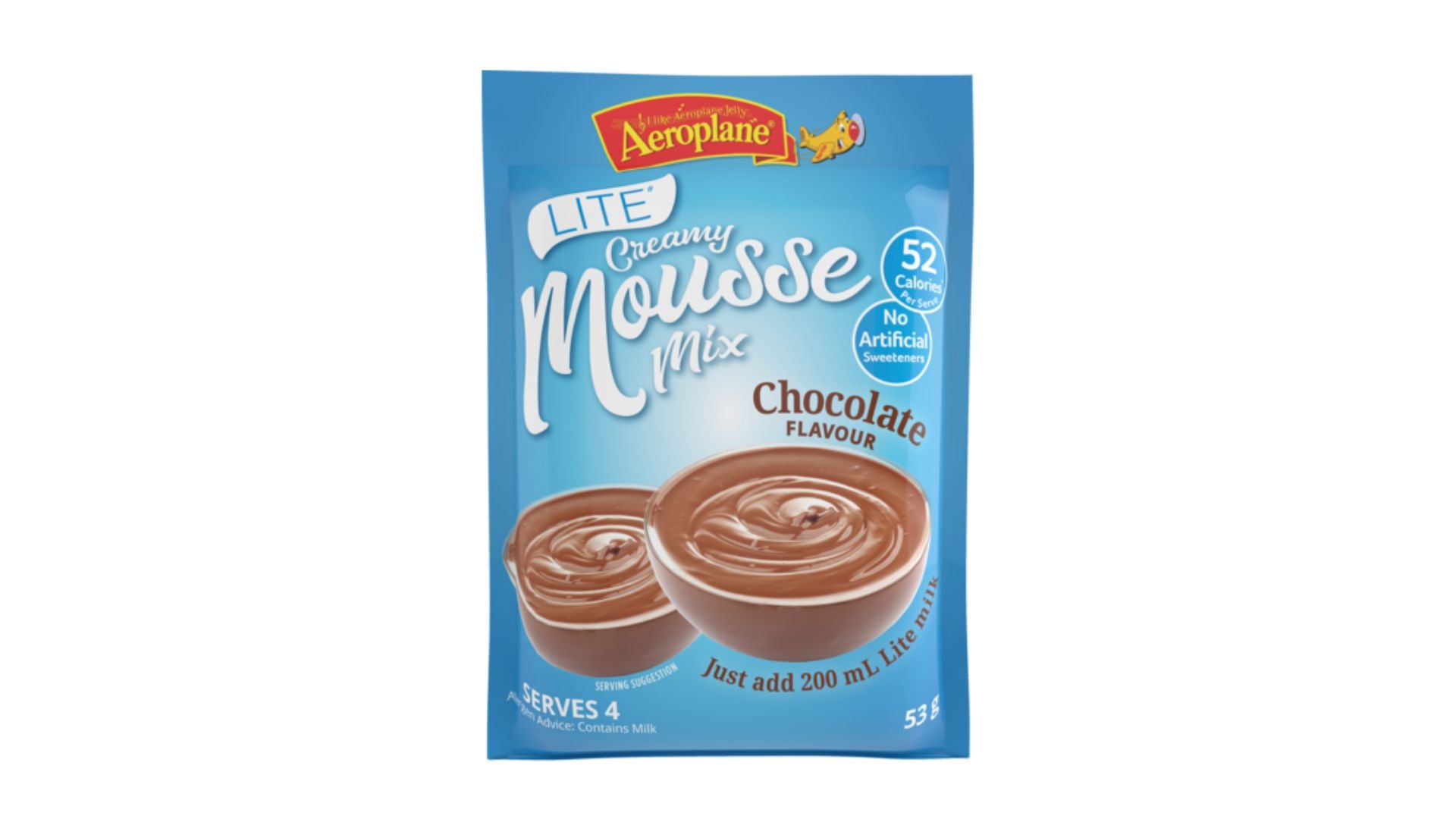 Aeroplane Lite Creamy Mousse Mix Chocolate Flavour 53g