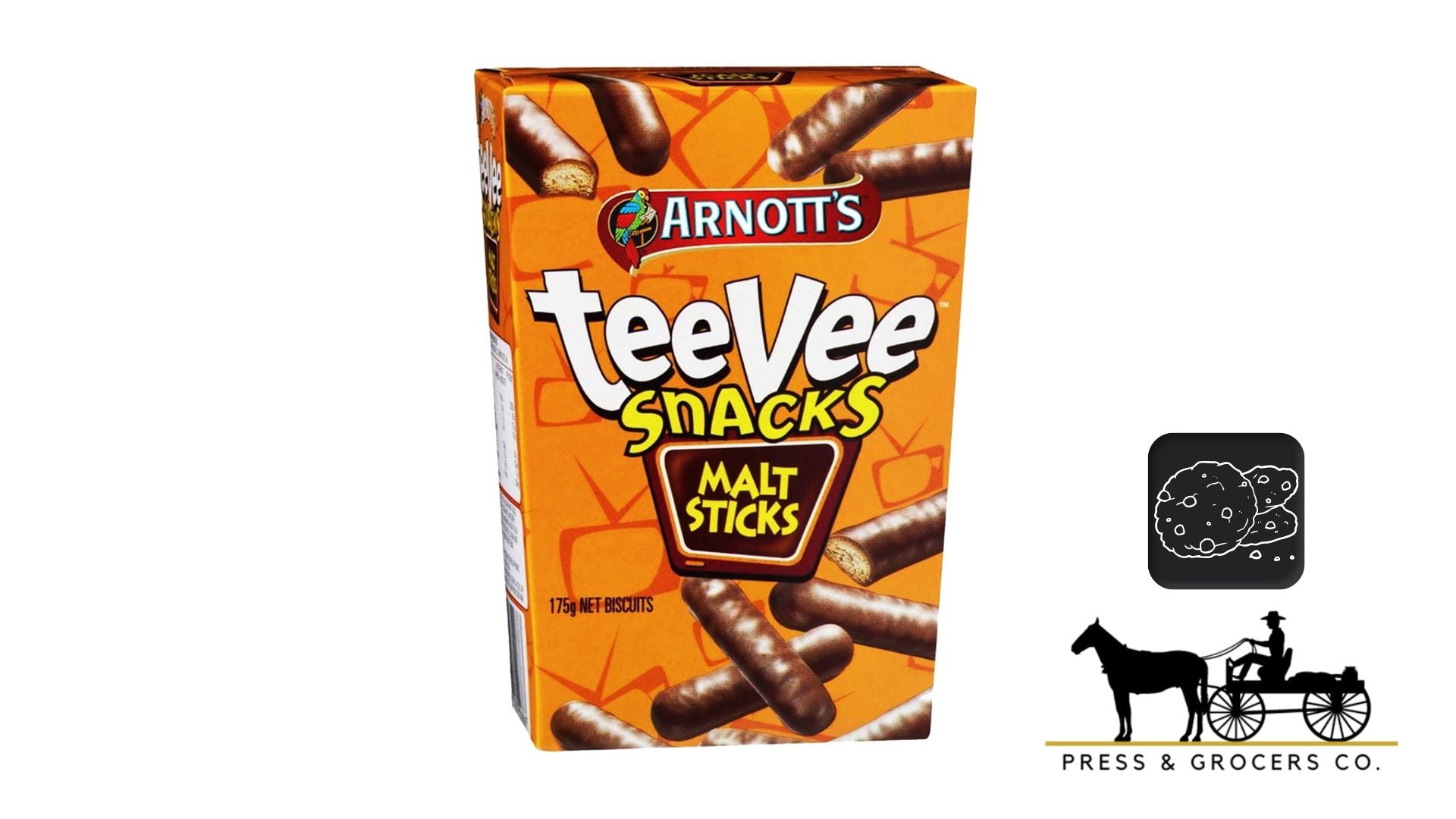 Arnott's Tee Vee Snacks Chocolate Biscuits Malt Sticks 175g