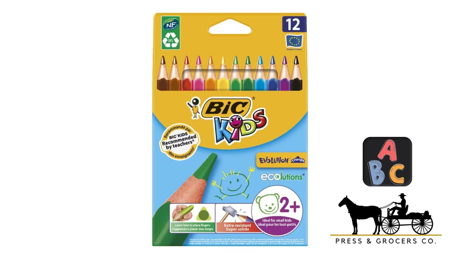 Bic Kids Triangle Colouring Pencils 12pk Ea