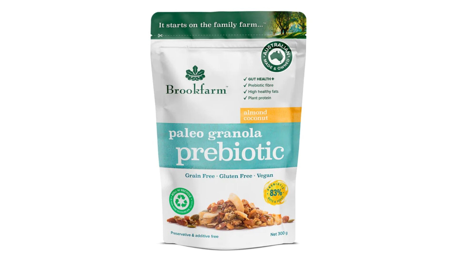 Brookfarm Paleo Granola Prebiotic Almond Coconut 300g