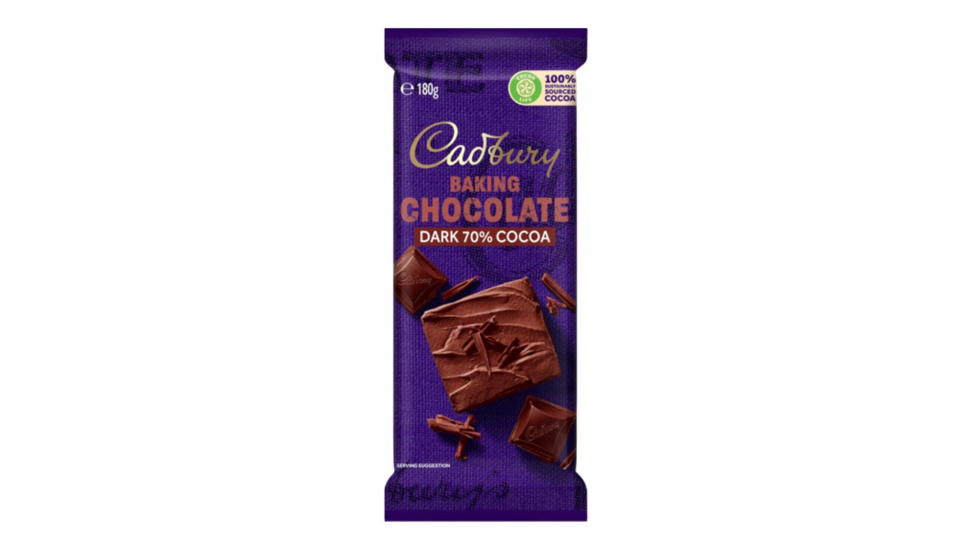 Cadbury Block Baking Chocolate 70% Dark 180g
