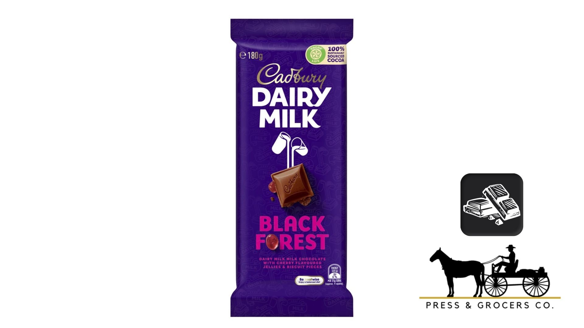 Cadbury Block Dairy Milk Black Forest 180g