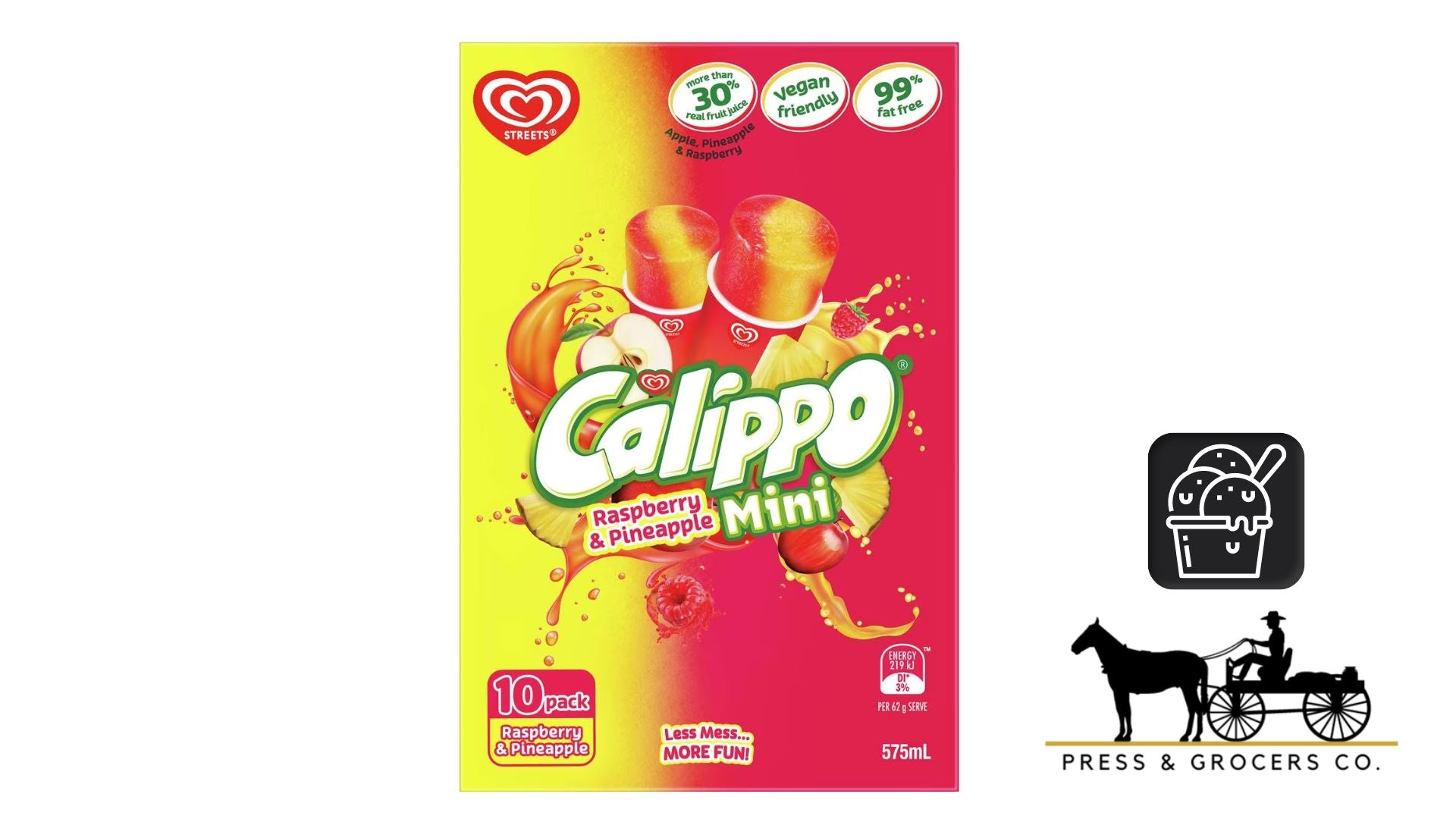 Calippo Mini Raspberry & Pineapple 10pk 575ml