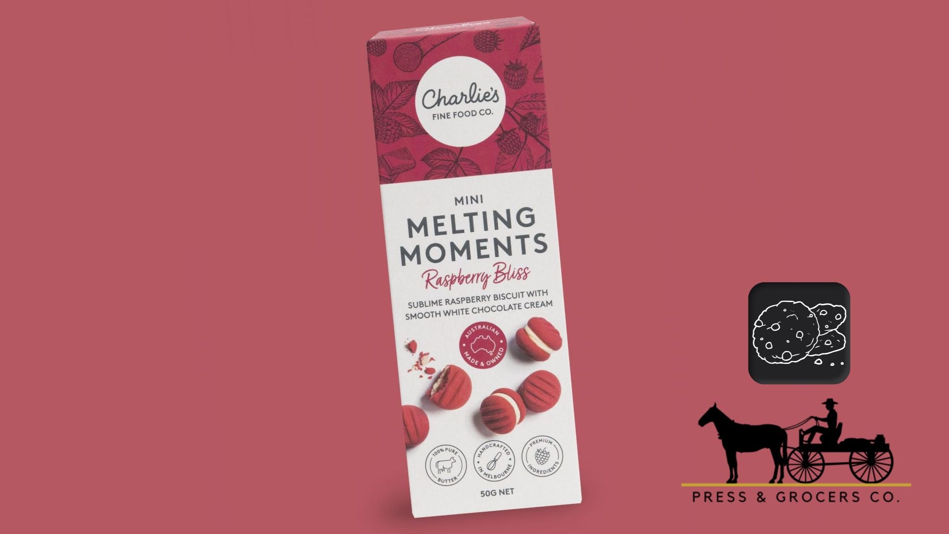Charlie's MINI Melting Moments Raspberry Bliss Biscuits 50g