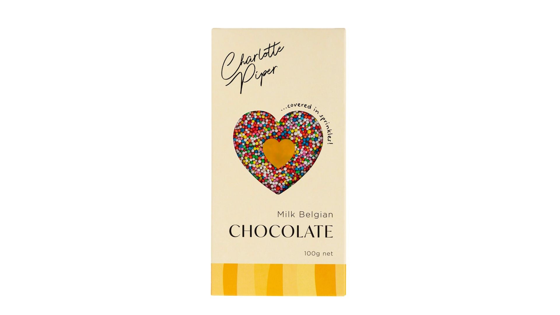 Charlotte Piper Milk Choc Block Belgian Chocolate with Sprinkles 100g
