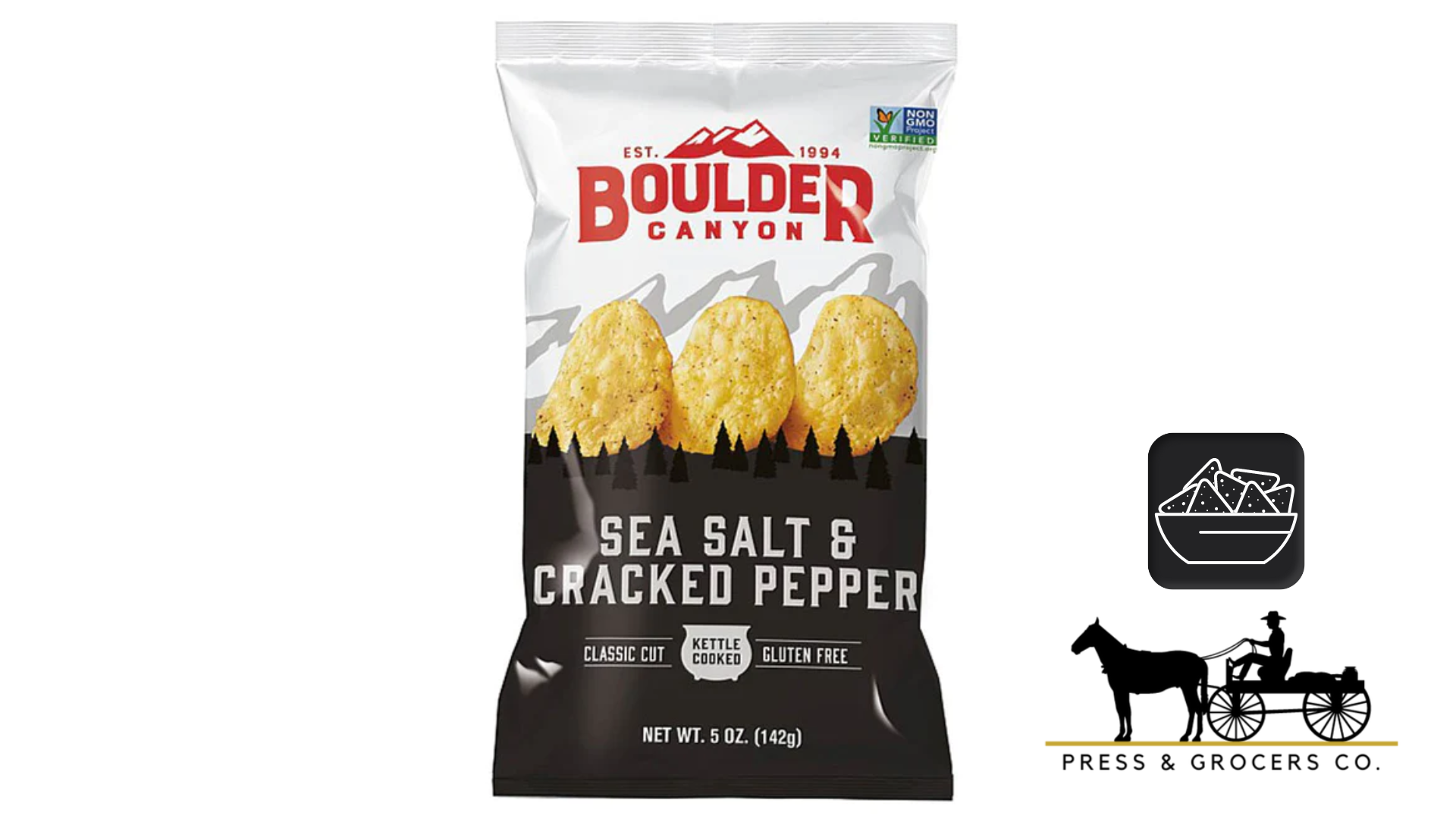 Boulder Potato Chips Sea Salt & Cracked Pepper 142g