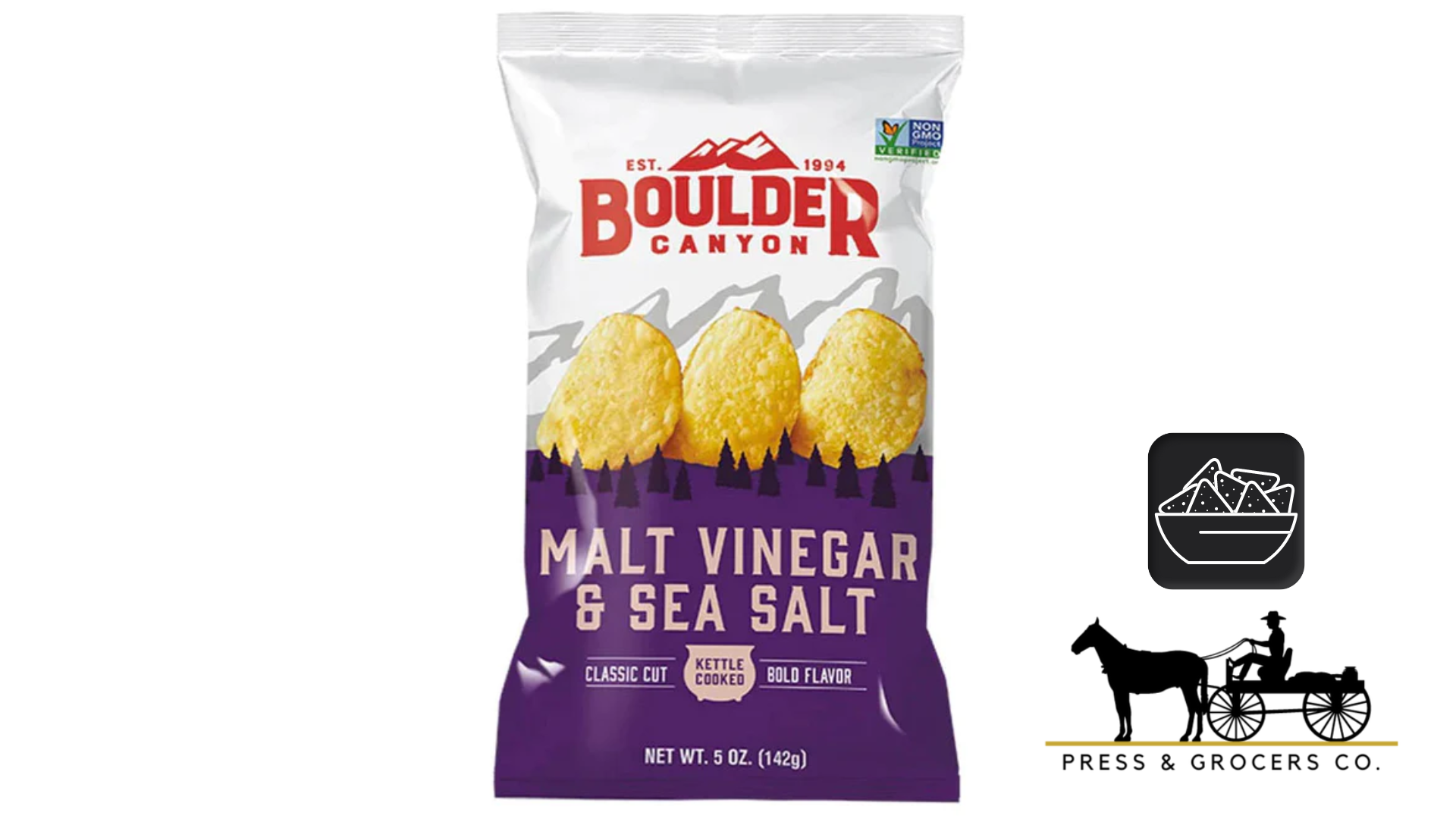 Boulder Potato Chips Mált Vinegar & Sea Salt 142g