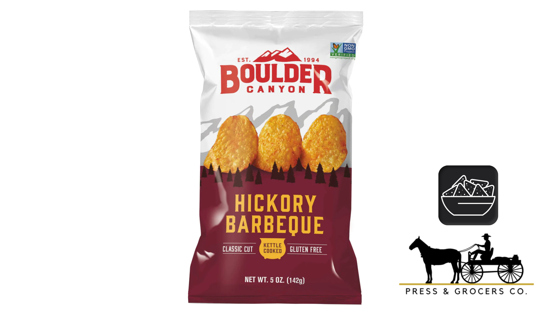 Boulder Potato Chips Hickory Barbeque 142g