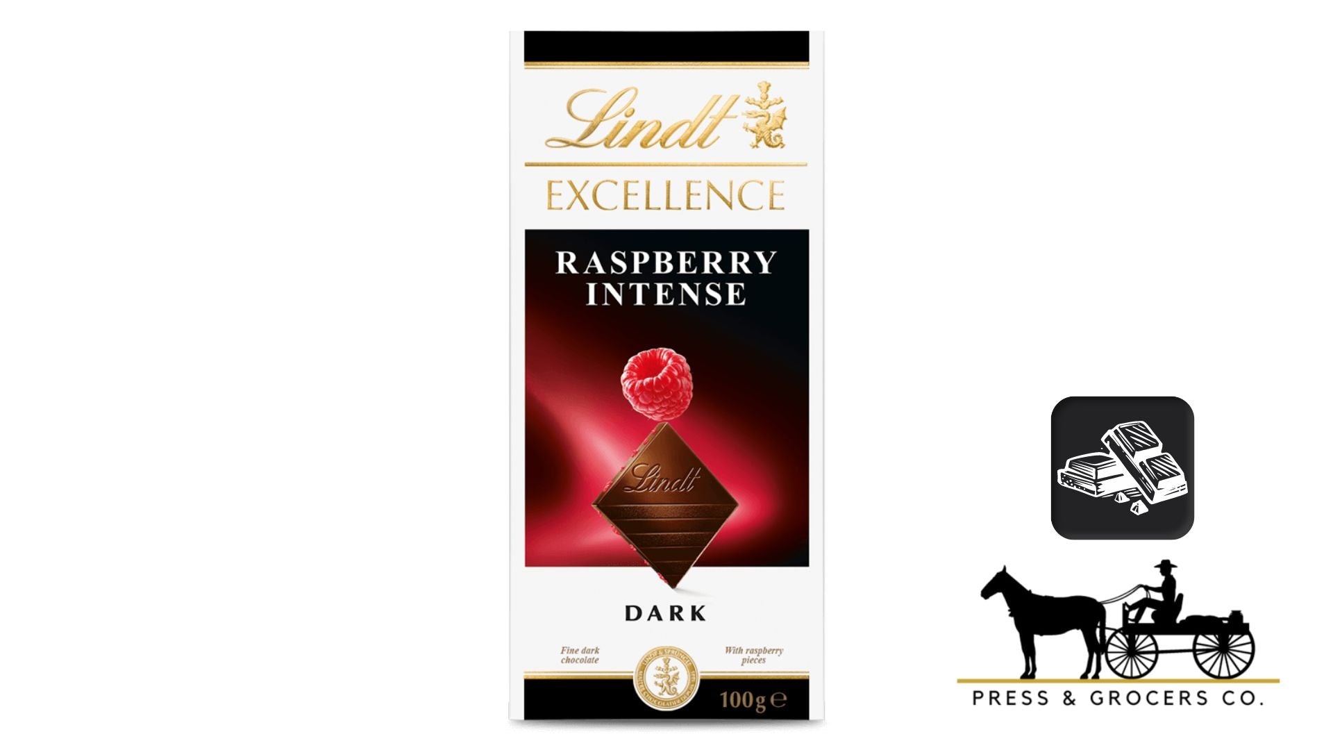 Lindt Dark Raspberry Intense Block 100g – Press & Grocers Co.