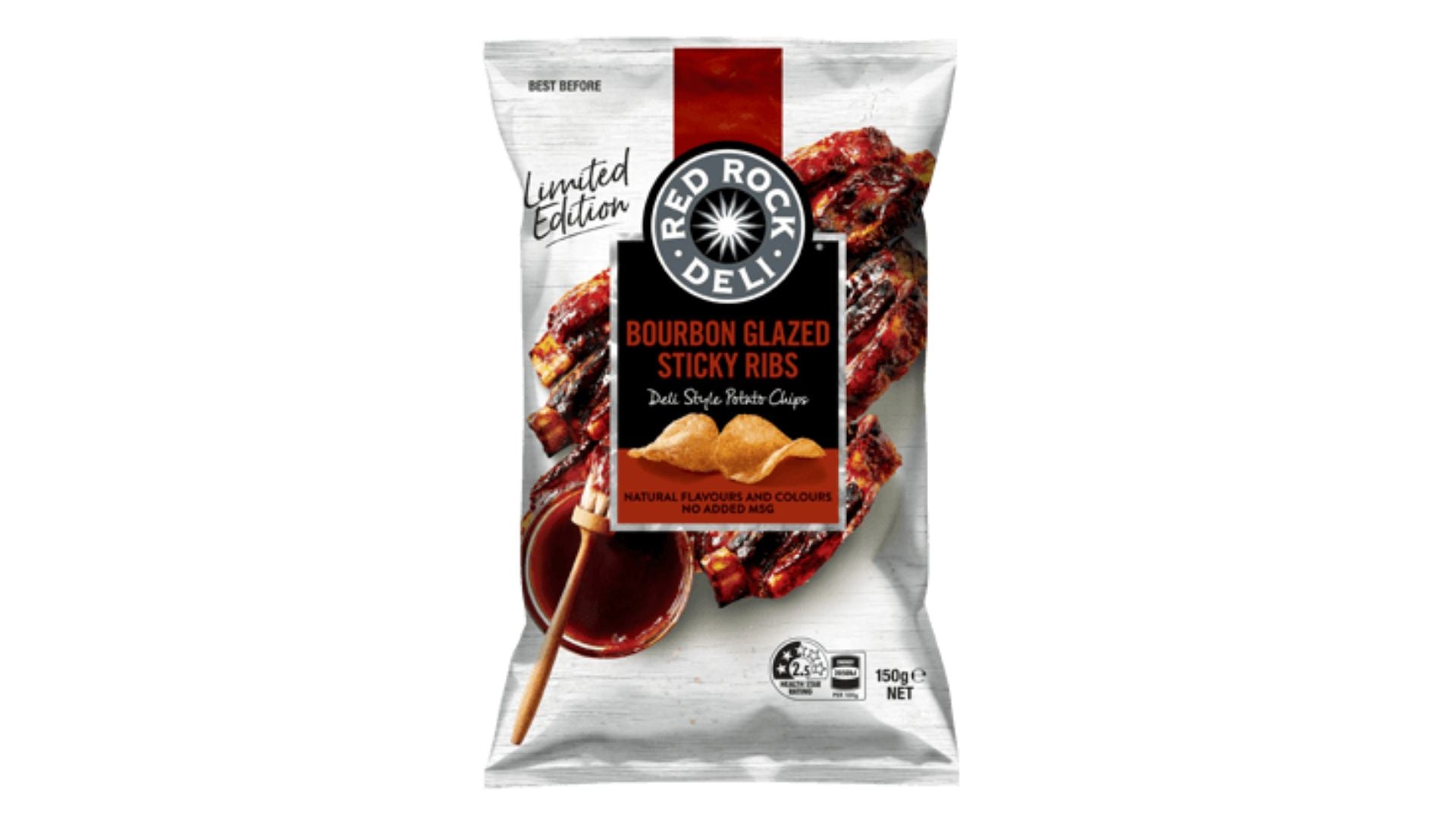 Red Rock Deli Chips Bourbon Glazed Sticky Ribs 150g
