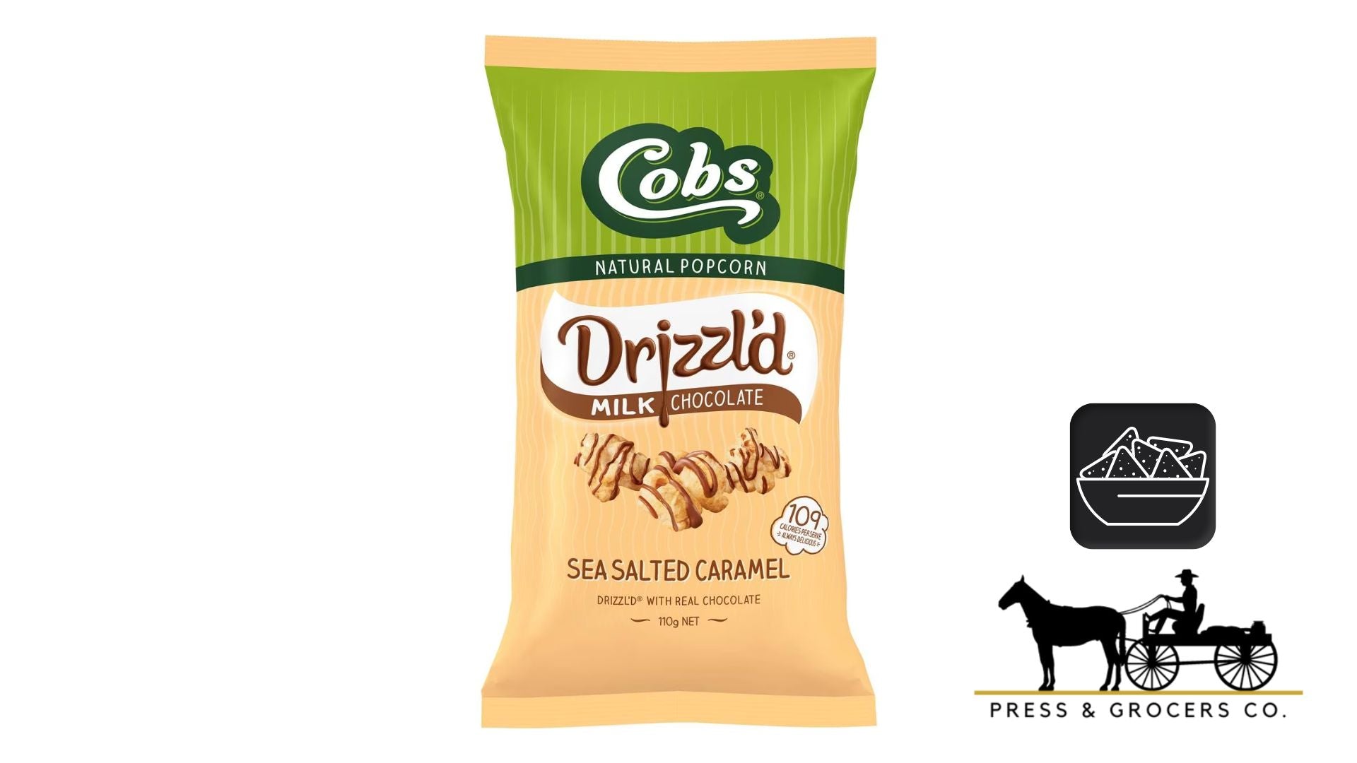 Cobs Natural Popcorn Drizzl'd Milk Choc Sea Salt Caramel 110g