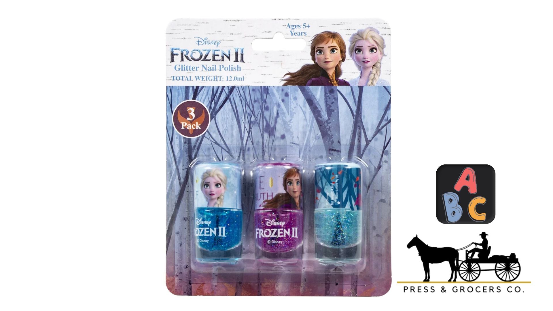 Disney Frozen II Glitter Nail Polish 3pk