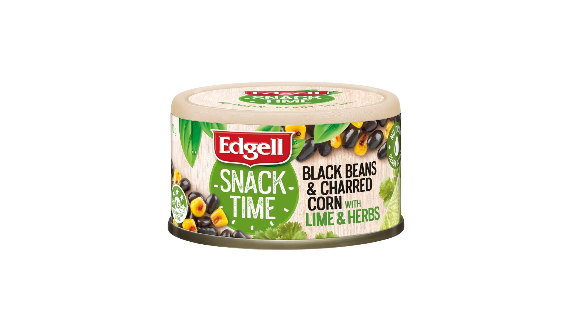 Edgell Snack Time Black Beans Charred Corn With Lime & Herbs 70g