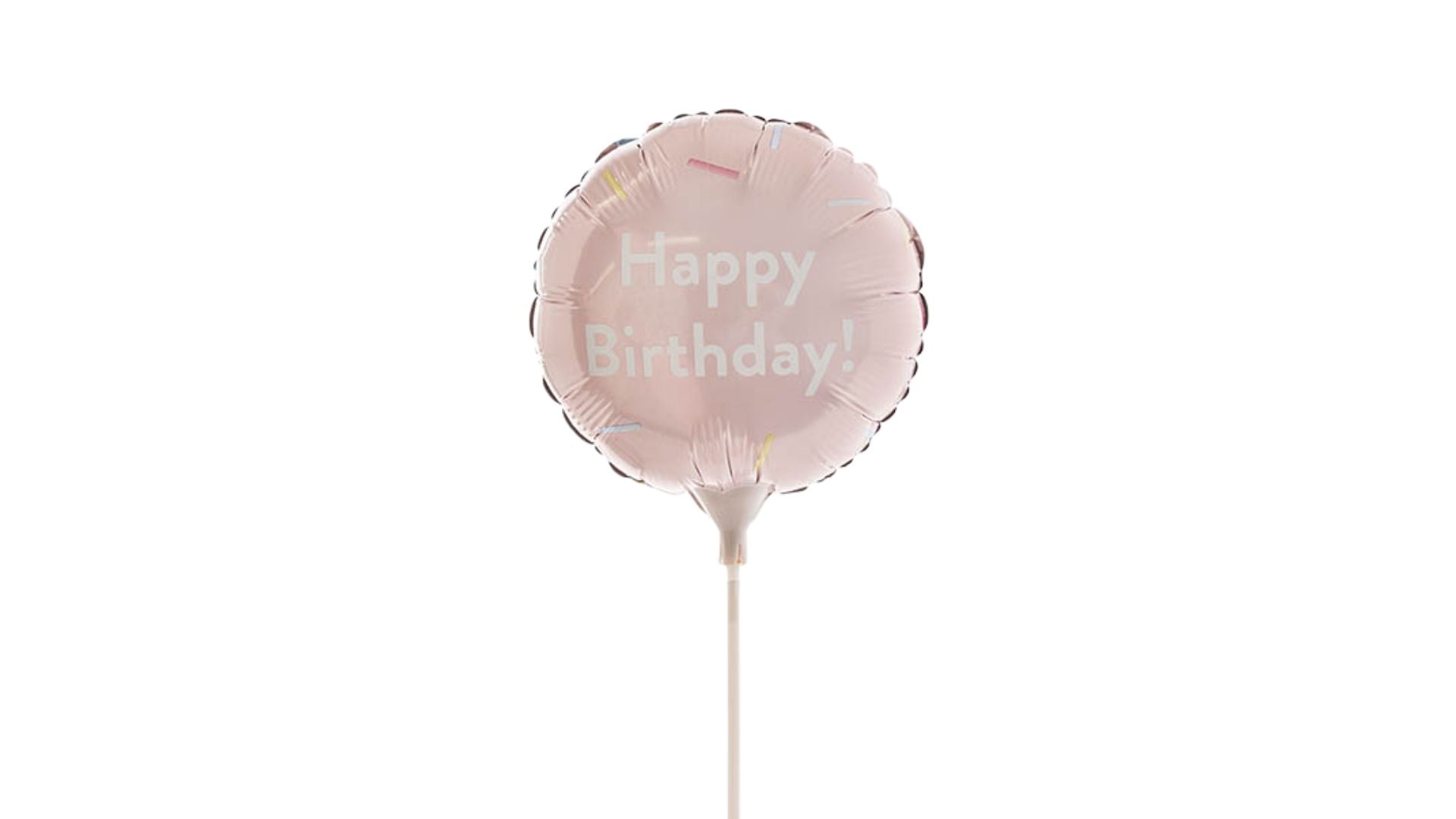 Foil Balloon 9" (22.5cmD) 'Happy Birthday' Round Pink