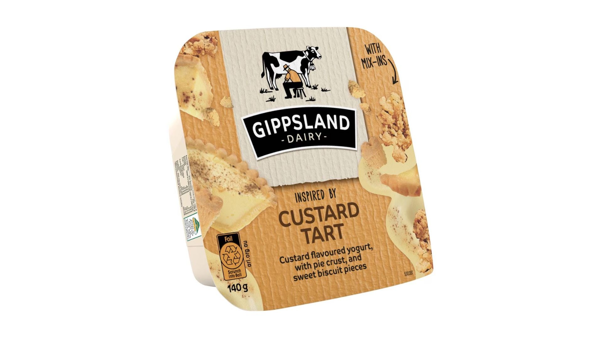 Gippsland Dairy Mix-ins Yoghurt Custard Tart Flavoured 140g