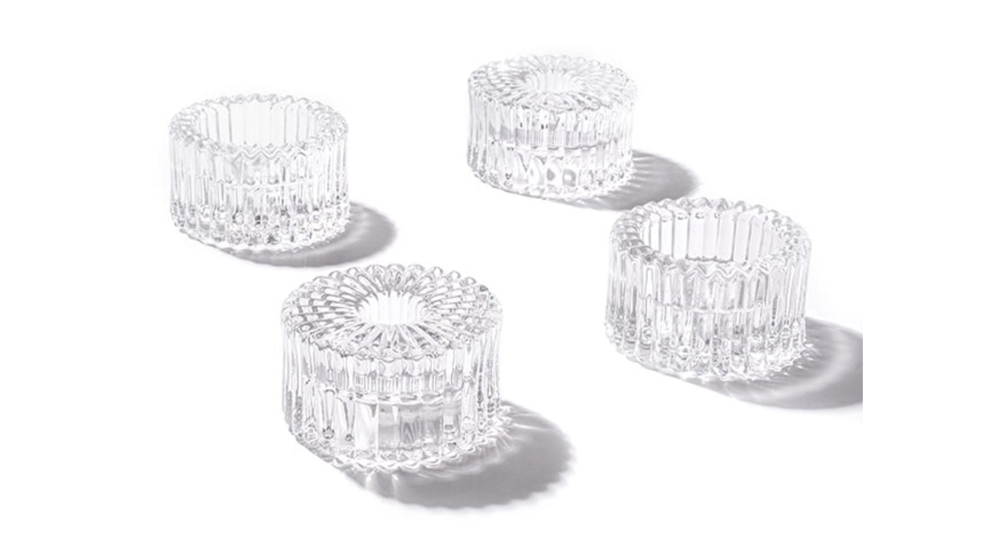 Glass Craft Ripple 2 in 1 Candle Holder Clear (8x4.5cmH)