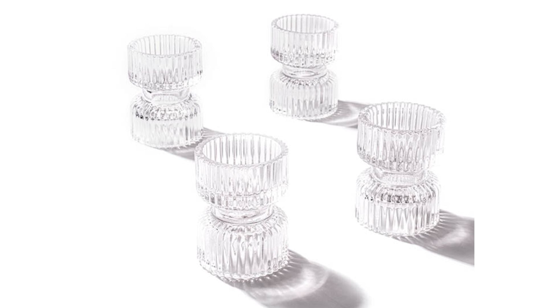 Glass Craft Ripple 2 in 1 Candle Holder Crystal (6x7.5cmH)