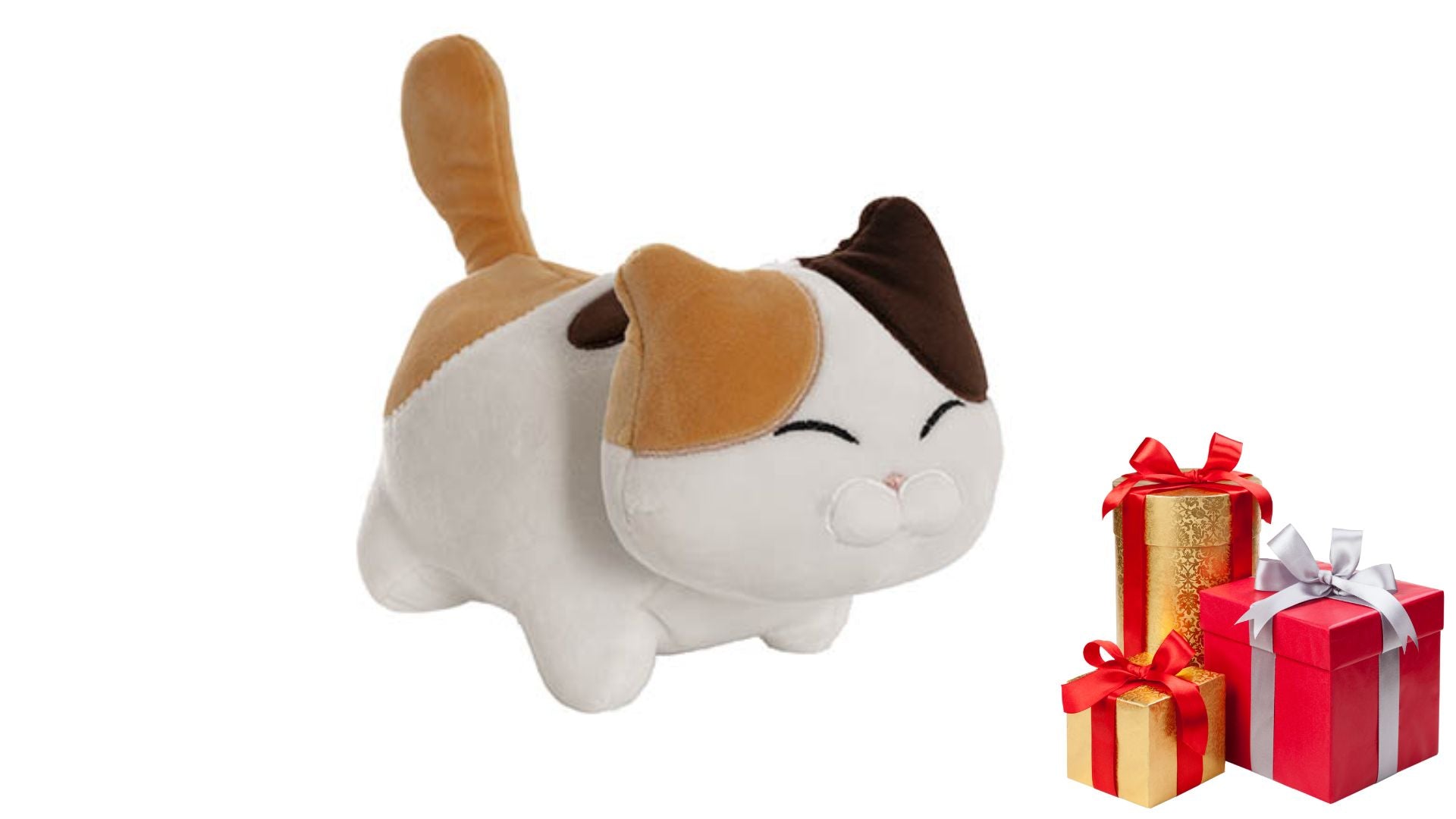 Happy Cat Plush Puff Toy Brown (22cmHT)