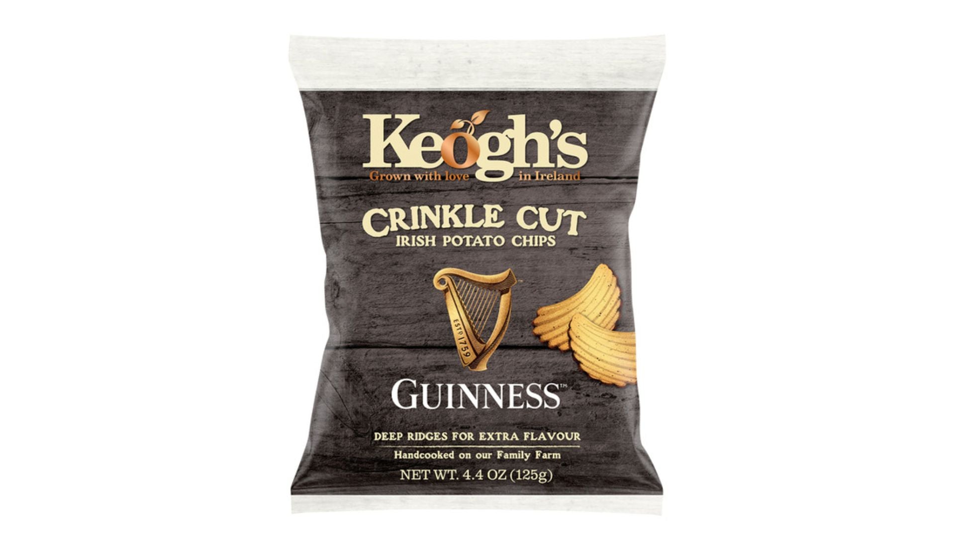 Keogh's Irish Potato Chips Crinkle Cut Guinness 125g