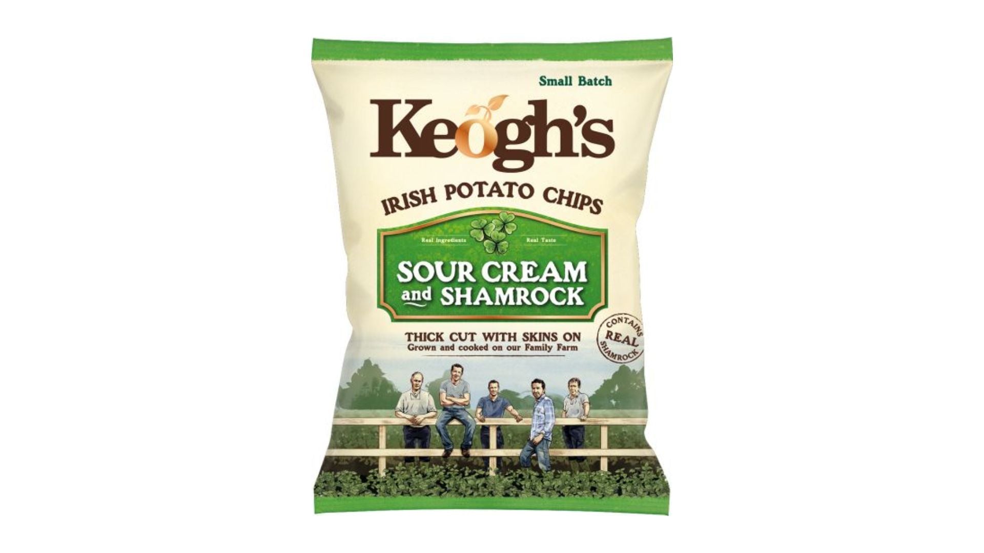Keogh's Irish Potato Chips Sour Cream & Shamrock 125g