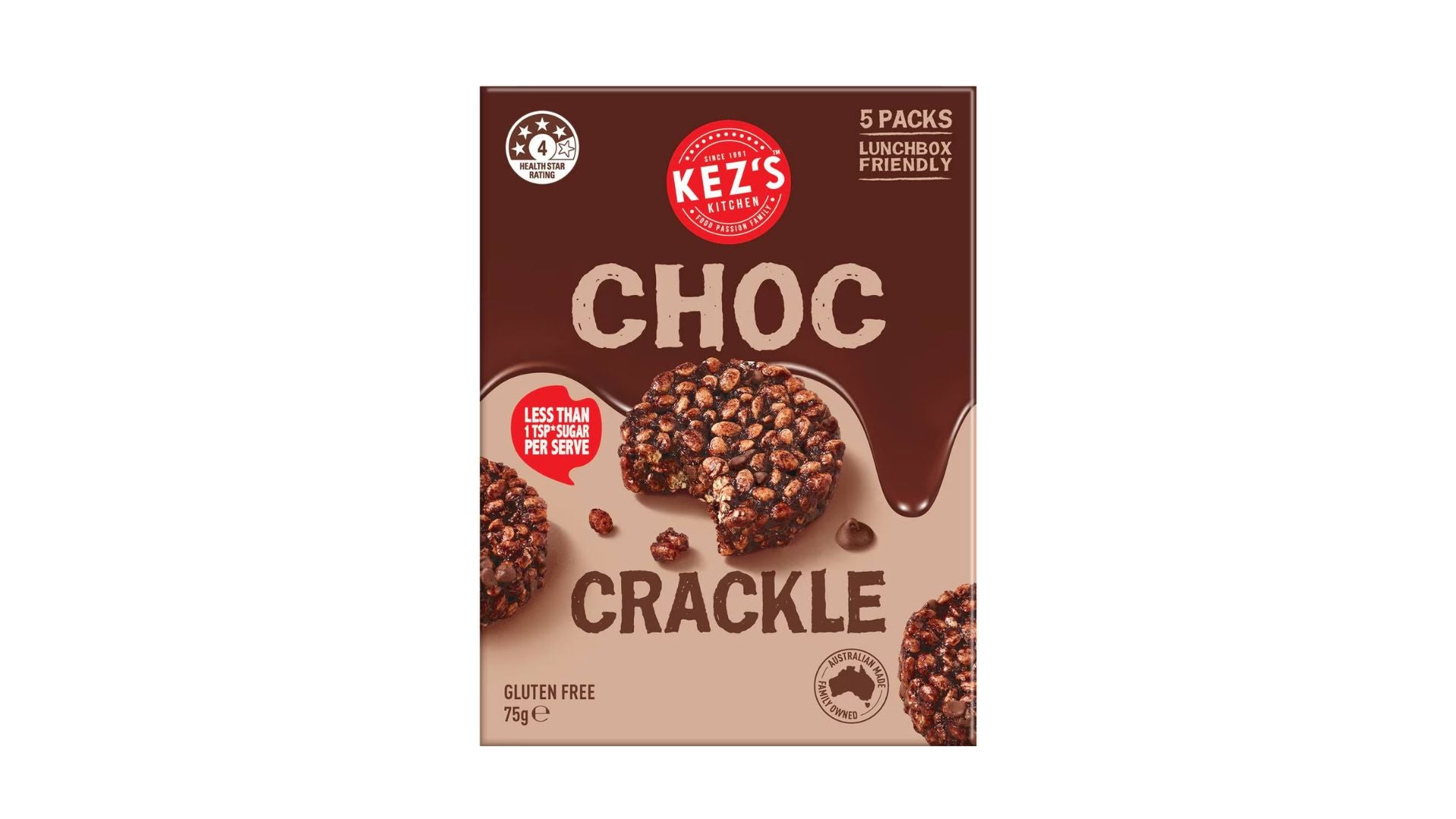 Kez's Biscuits Choc Crackle 5pk 75g
