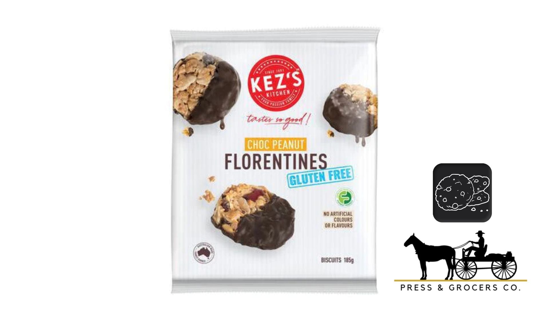 Kez's Biscuits Choc Peanut Florentines 185g