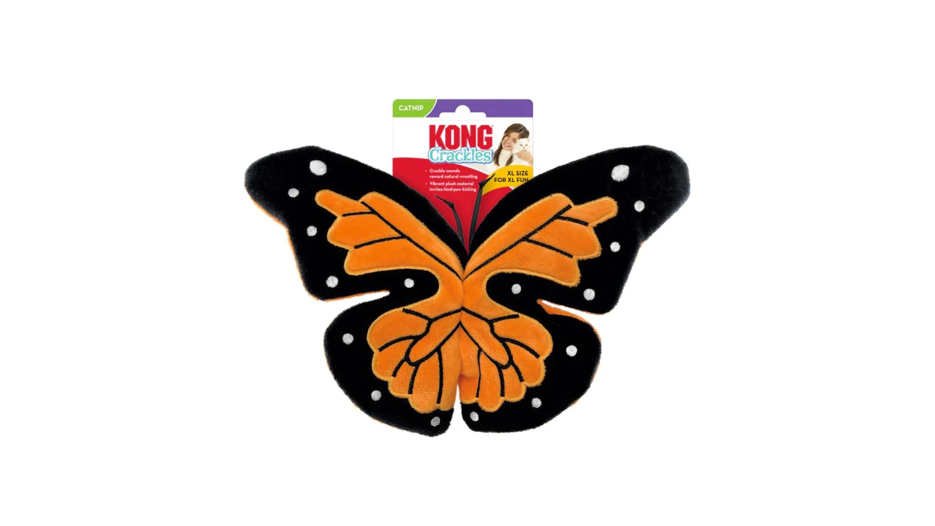 Kong Cat Crackles Flutterz Butterfly Catnip Ea