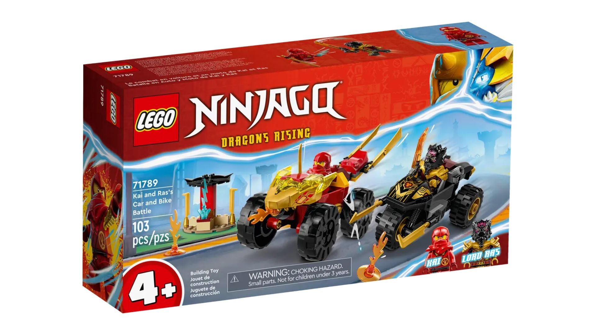 LEGO NINJAGO Kai and Ras's Car and Bike Battle 71789 (103 pieces)