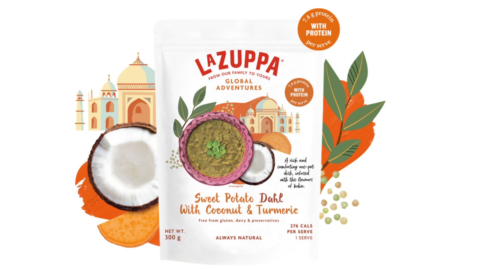 La Zuppa Global Adventures Sweet Potato Dahl With Coconut & Turmeric 300g