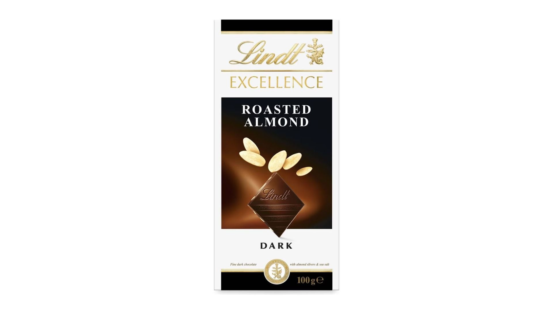 Lindt Dark Roasted Almond Block 100g