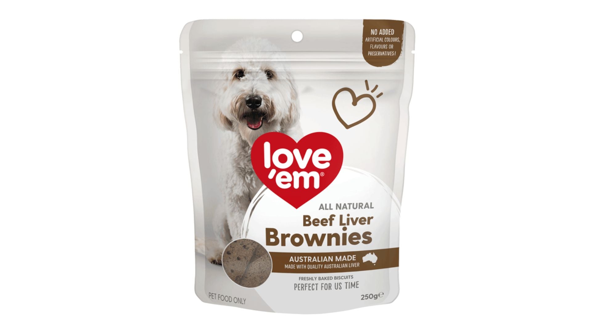 Love 'Em Treats Beef Liver Brownies 250g