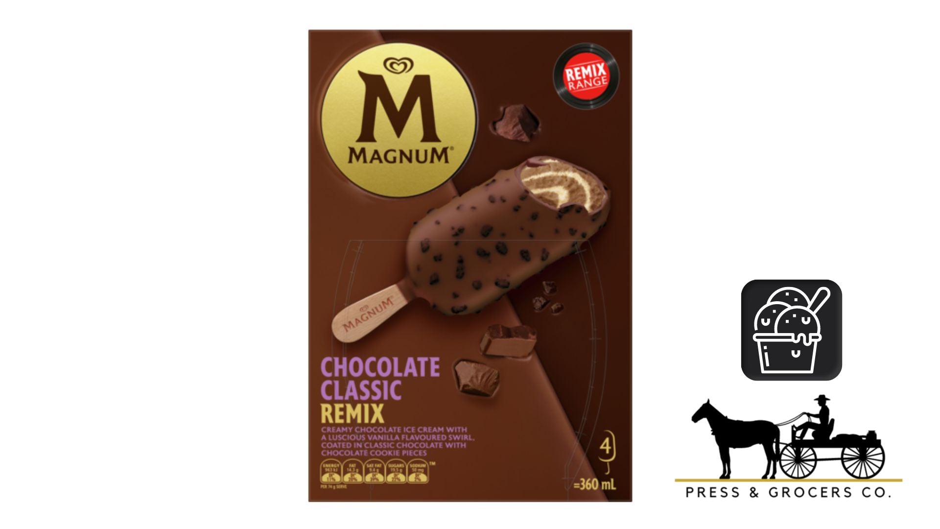 Magnum Classic Chocolate Remix 4pk 360ml