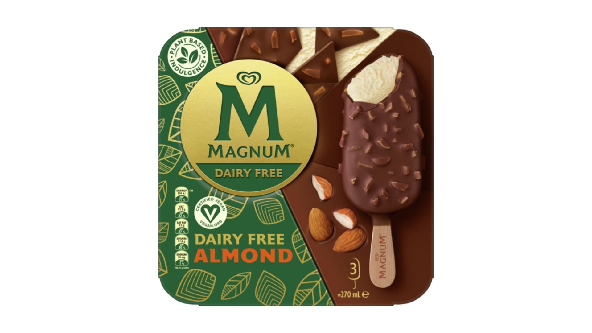 Magnum Dairy Free Almond 3pk 270g