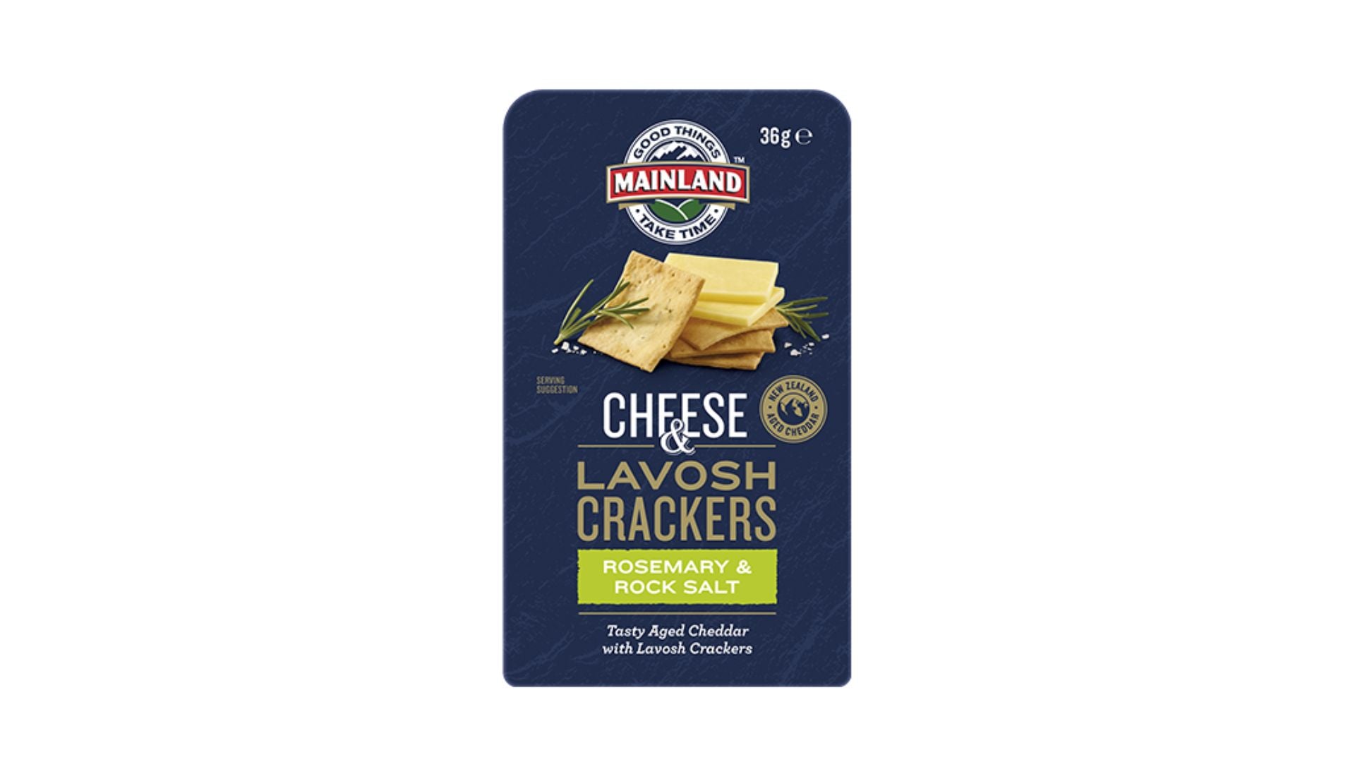 Mainland OTG Cheese & Lavosh Crackers Rosemary & Rock Salt 36g