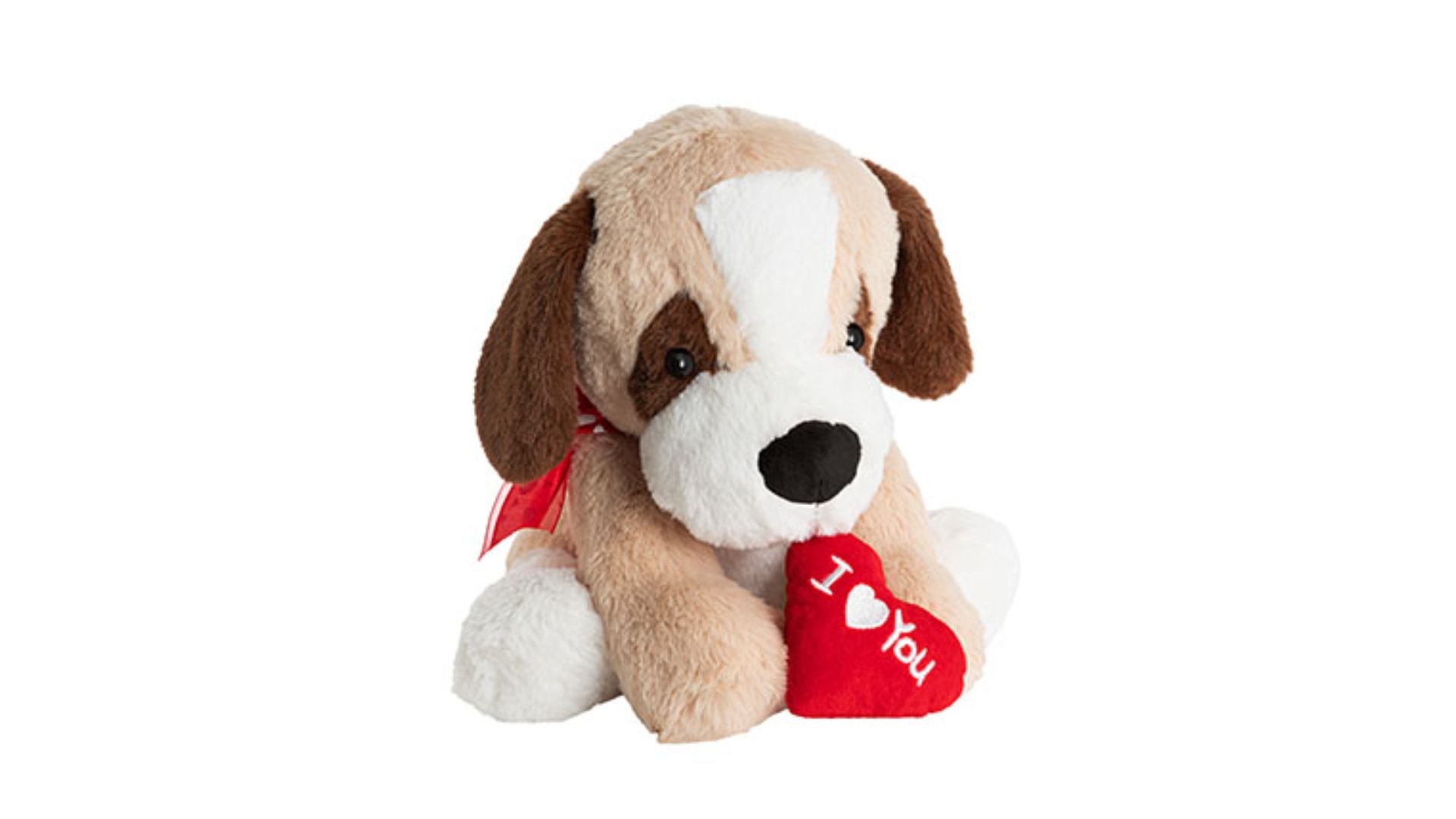Max 'I Love You' Puppy Plush Toy Brown (27cmHT)