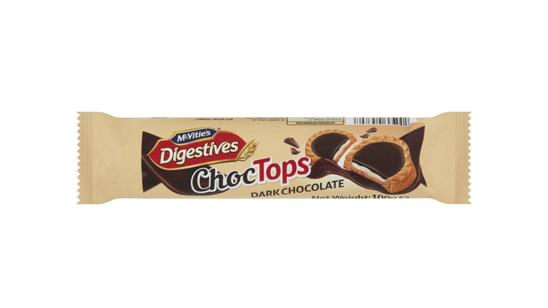Mcvitie's Digestives Choc Tops Dark Choc 100g