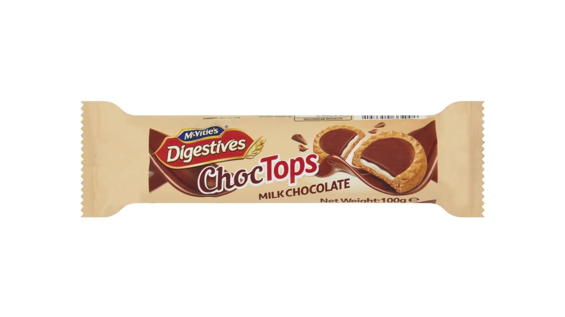 Mcvitie's Digestives Choc Tops Milk Choc 100g