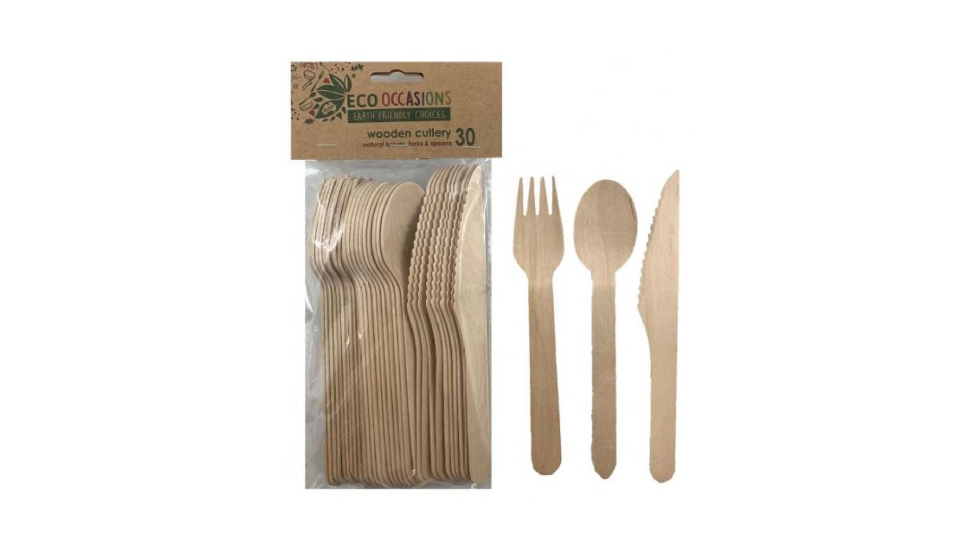Wooden Mixed Cutlery 18pk