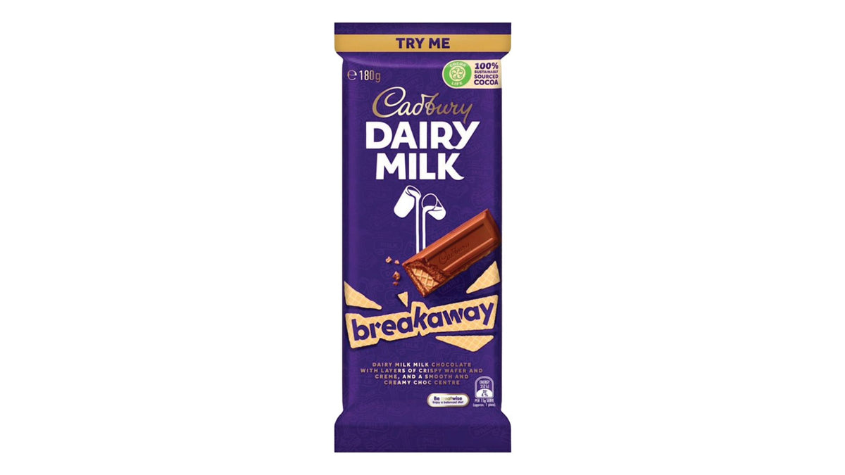 Cadbury Block Dairy Milk Breakaway 180g Press & Grocers Co.