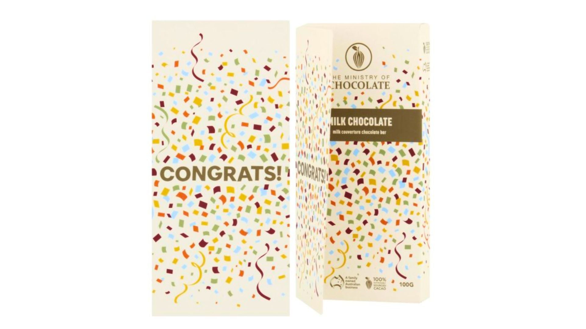 Ministry of Chocolate Greeting Card Block Congrats 100g
