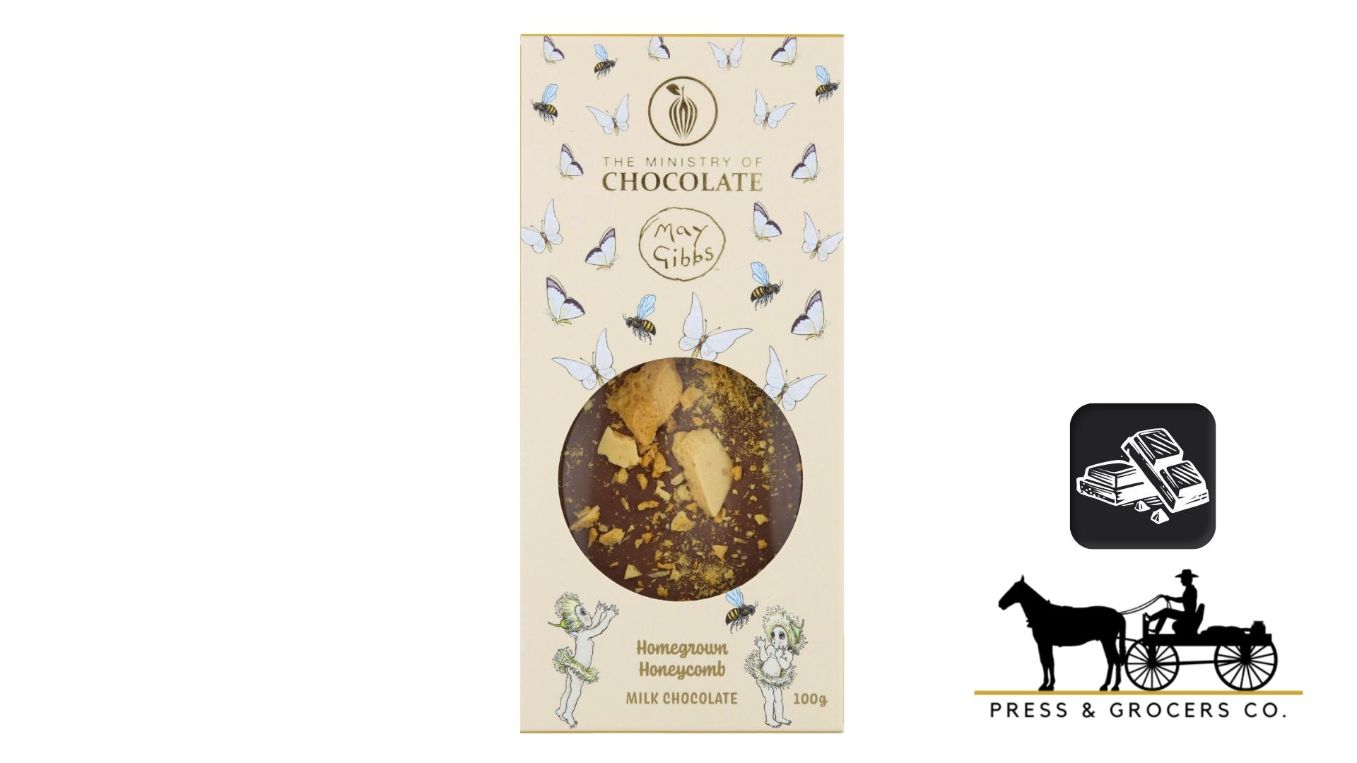 Ministry of Chocolate x May Gibbs Homegrown Honeycomb Block 100g