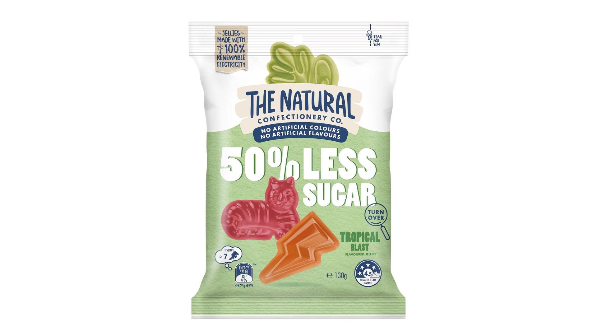 Natural Confectionery 50% Less Sugar Tropical Blast 130g