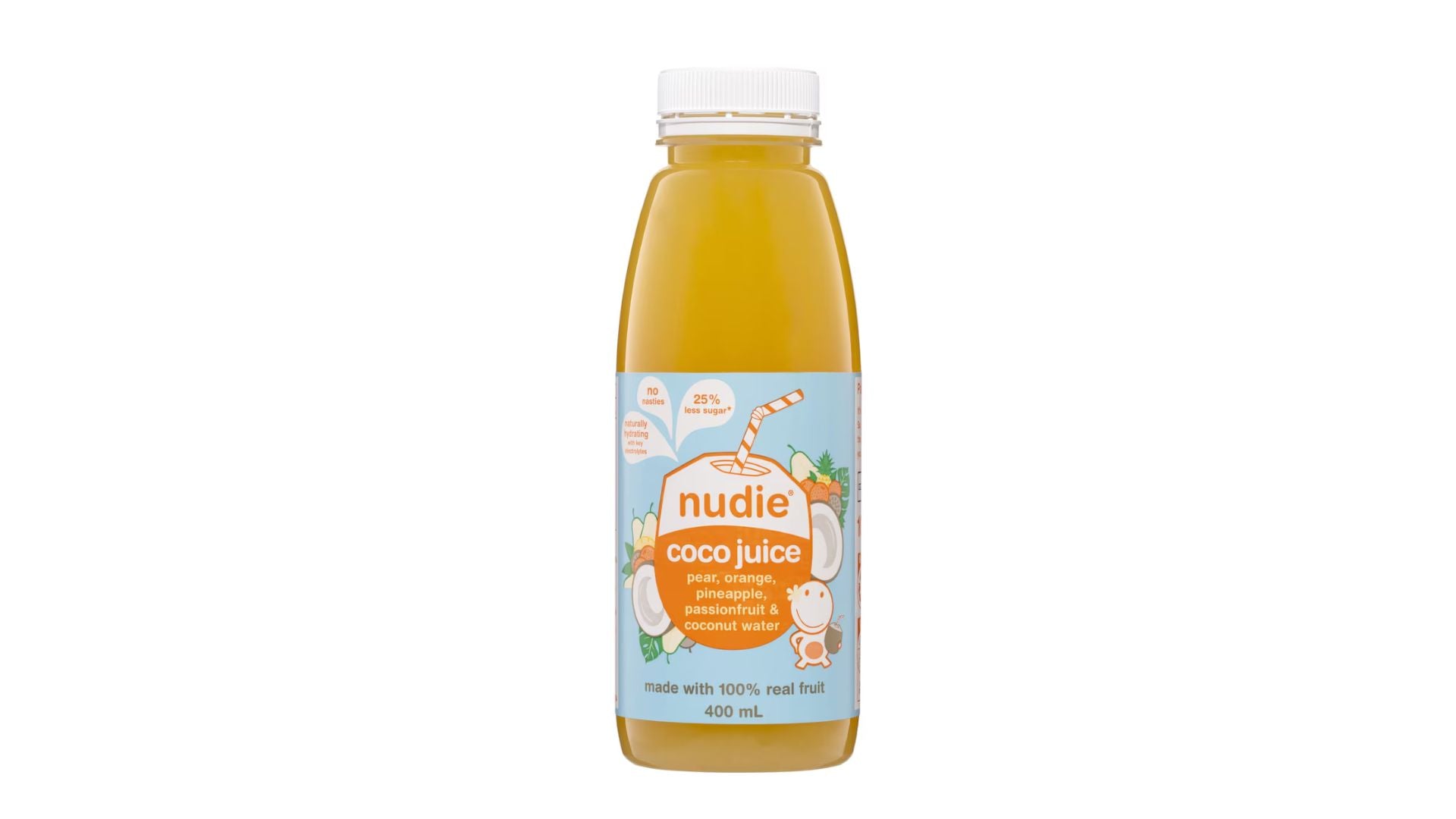 Nudie Coco Juice Pear Orange Pineapple Passionfruit Coconut Water 400ml