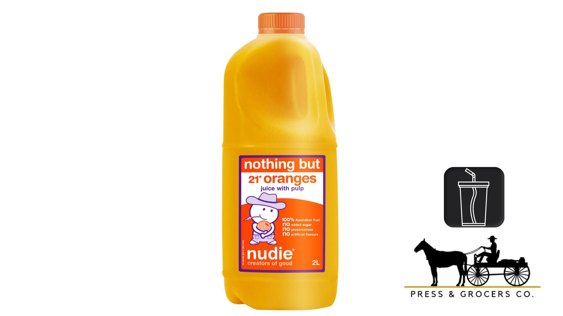 Nudie Nothing But Orange Juice With Pulp 2L