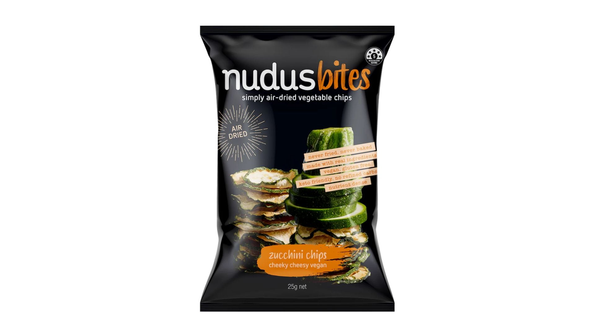 Nudus Bites Zucchini Chips Cheeky Cheesy Vegan 25g